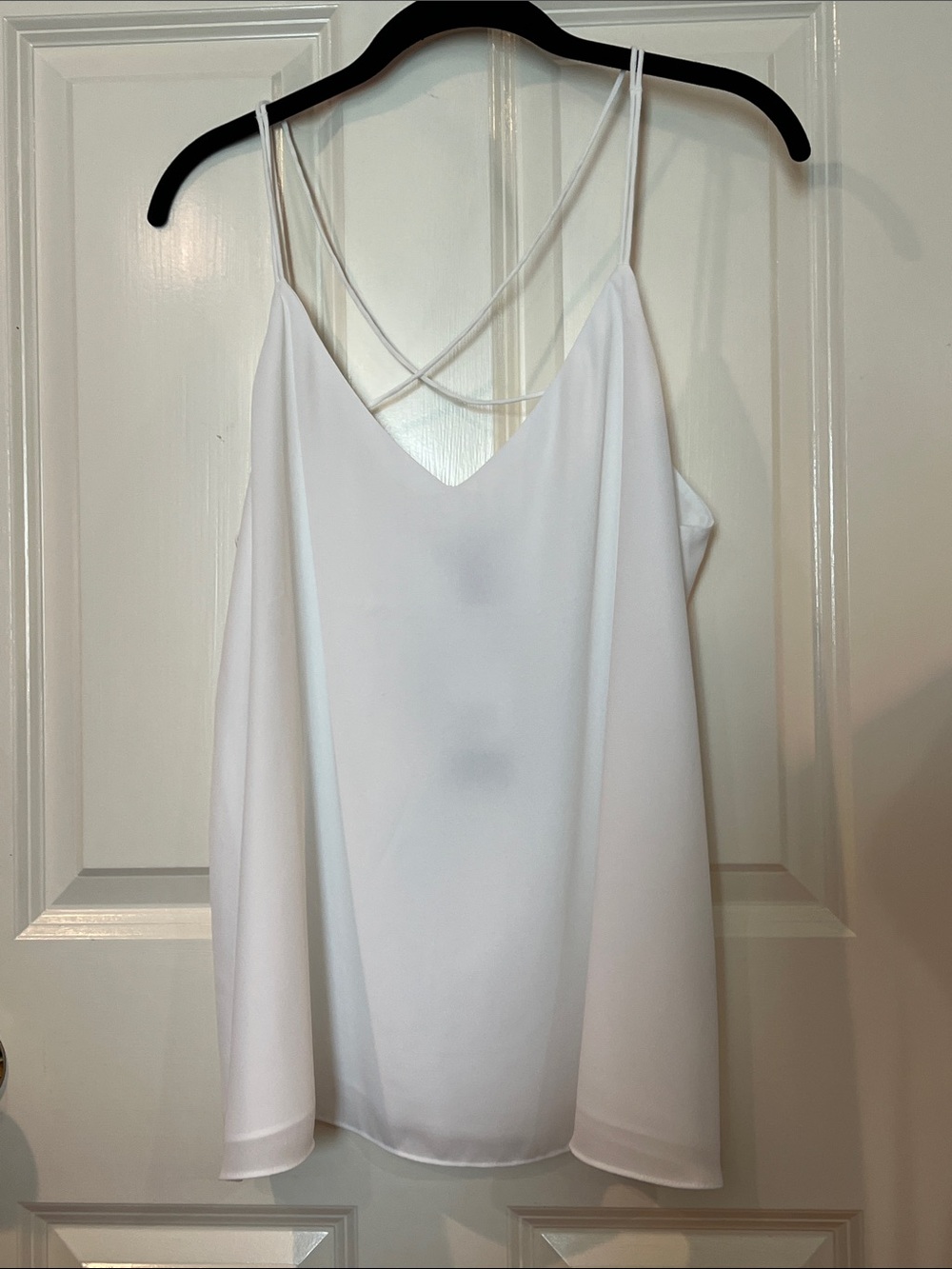 White strappy cami top lined 14